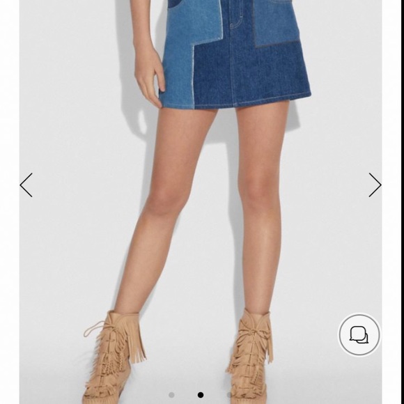 COACH 1941 TONAL DENIM PATCHWORK MINI SKIRT SIZE 4 - Picture 9 of 14